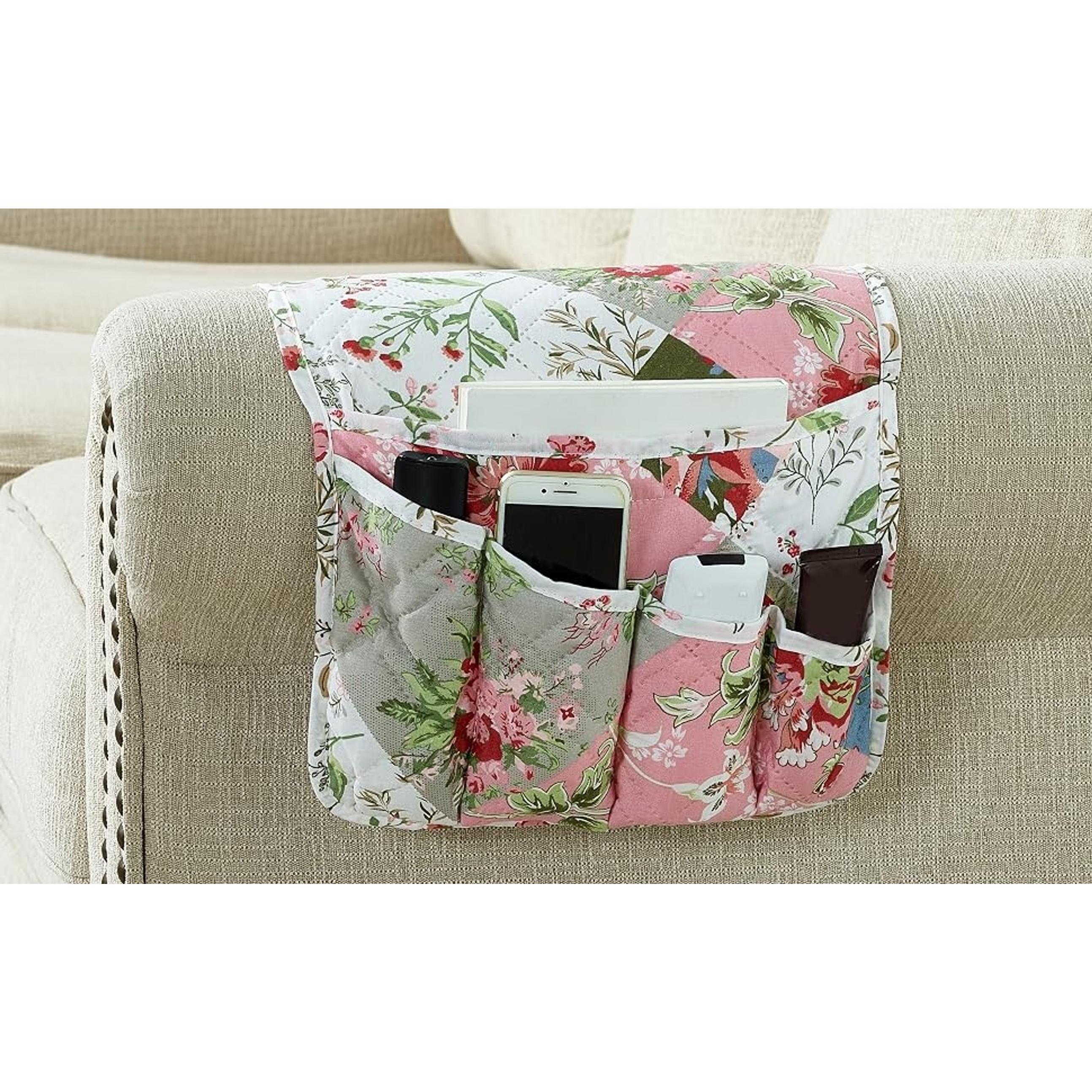 Pink & Green Roses Ruffle Pillow Shams Set, 18 x 18 Inches, Patchwork Quilted Pillow Covers with Ruffles, Washable Throw Cushion Cases for Couches and Beds, Pack of 2Gift