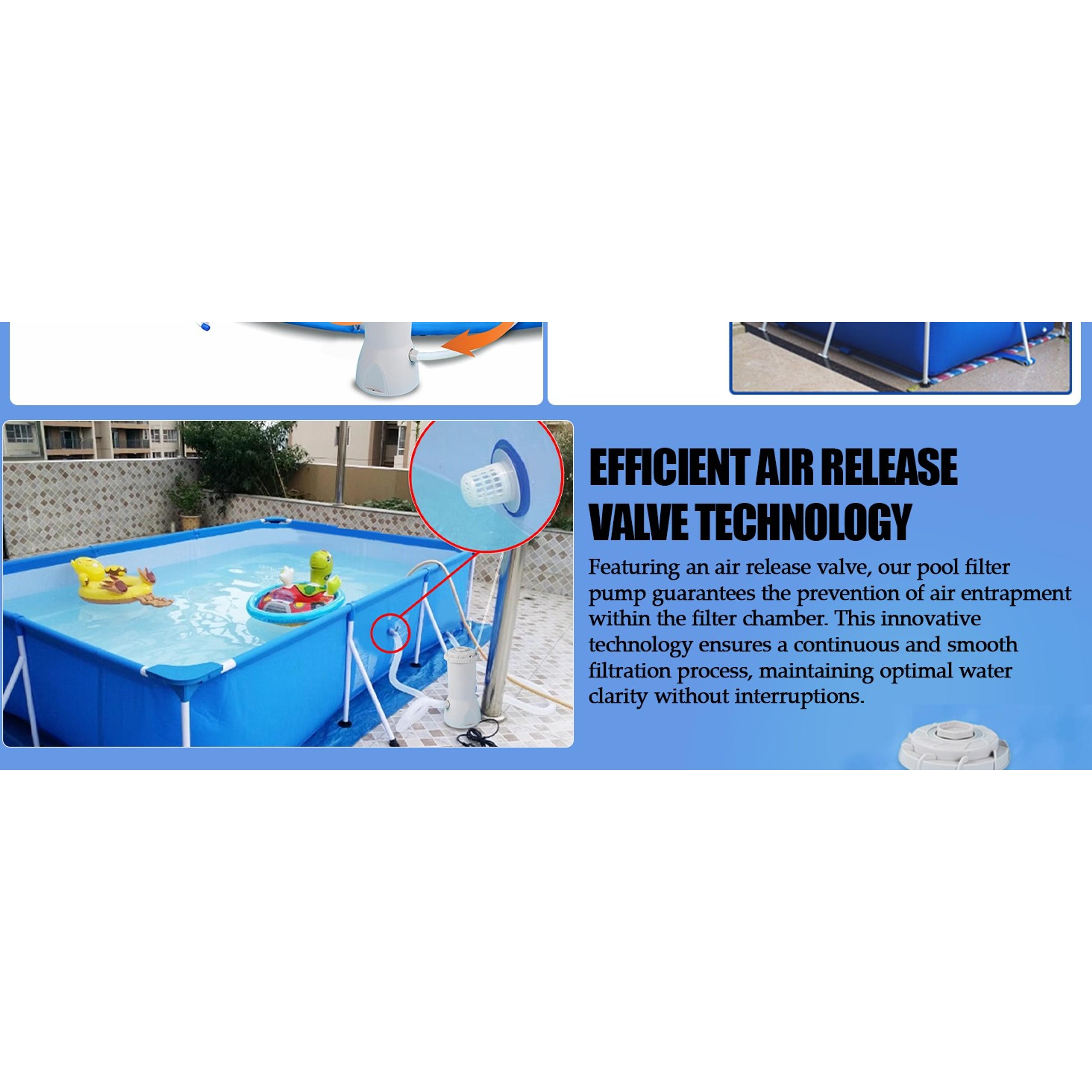 1000 GPH Pool Pumps, Above Ground Pool Filter Pump for Swimming Pools 1000 GPH Pumps Flow Rate All-in-One Above Ground Pools Filters Pump Accessories Uses Type A or C Filter Cartridge