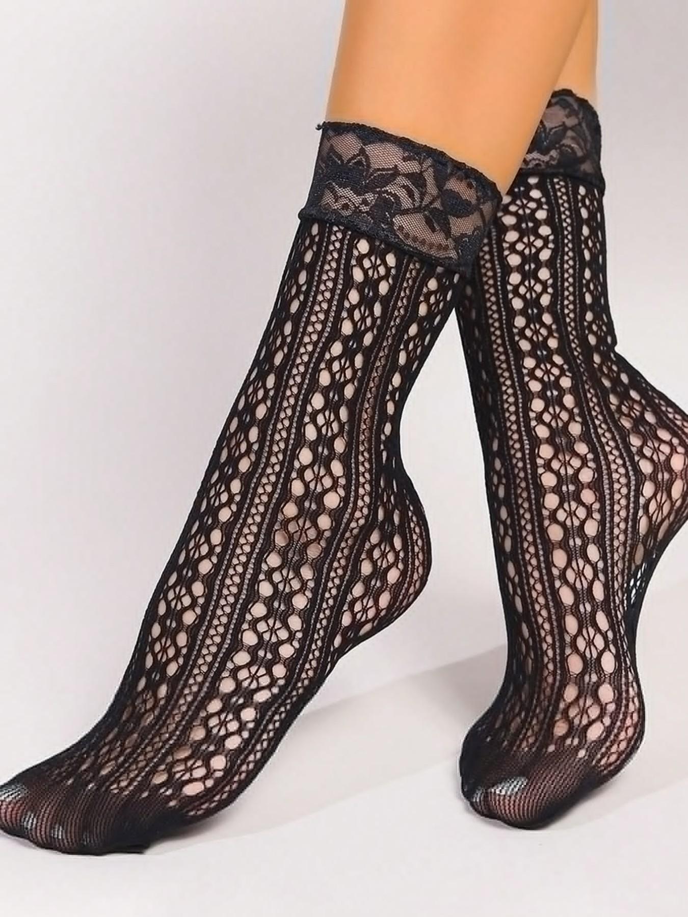 Random 5 Pairs Embroidered Hollow Out Ankle Socks, Comfortable & Stylish Footwear, Perfect for Daily Wear, Ideal Gift Idea