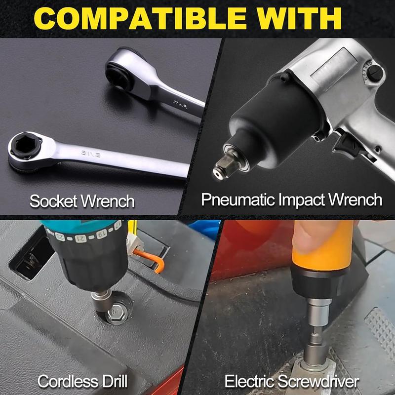 1/4 Inch Hex Socket Adapter,Power Nut Driver Drill Bit Set,Power Tool Accessories for Electric Screwdriver,Hand Dril,Suitable for Quicker Change Chuck,Electric Screwdriver,Hand Drill,Pneumatic Drill,Lithium Drill.