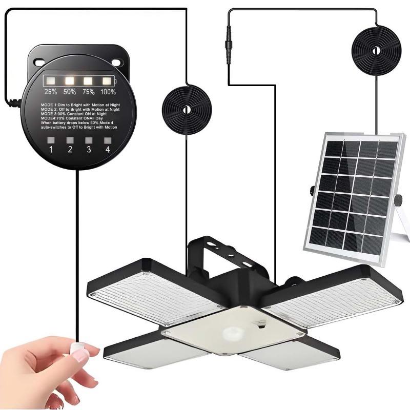 1PC Contemporary Irregular Shape Solar Powered Chandelier - Solar Lights with 4 Modes, Rope-Pull & Button Switch, Indoor Outdoor Flood & Spot Lighting, Garden House Light for Patio Decking Holiday Decor