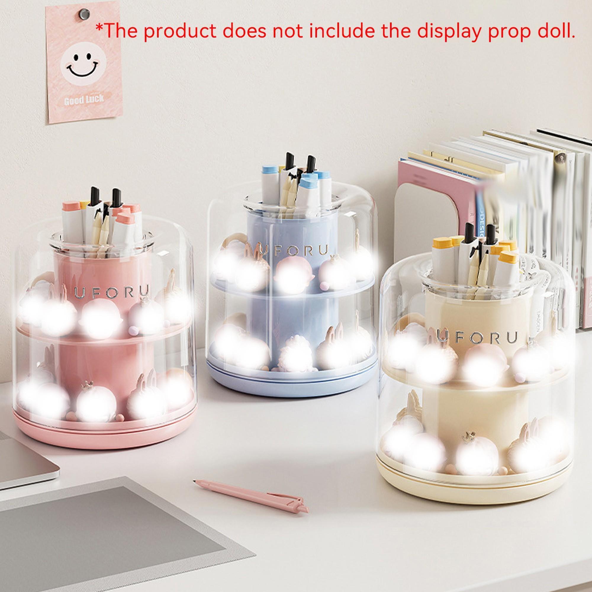 Popbean Rotating Storage Display Box, Rotating Pen Holder, Ideal for Mini Figurines/popbean, Compact and Organized Design