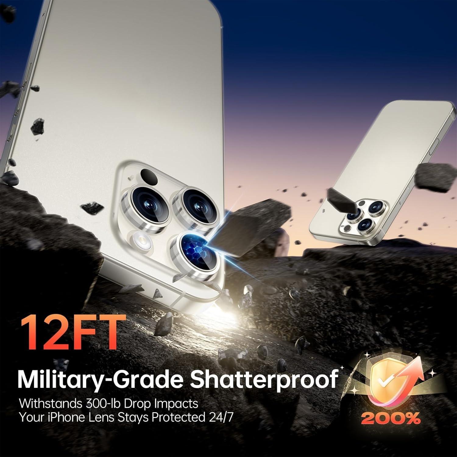 2 Pack Lens Protection Film for iPhone 17/16/15/14/13/12/11, Includes Removal Tool, Anti-Fog High-Quality Glass, Durable and Shockproof Design, Glass Camera Protector