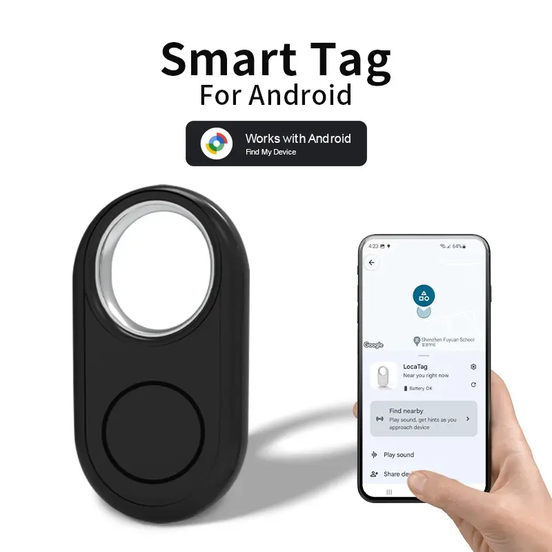 Android Google GPS Tracker, Android Smart BT Tag Anti Lost Wireless Tracking For Works with Android Find My Device, Item Finder for Keys, Wallet, Luggage, Pets Precise positioning For Android Smartphone Locator