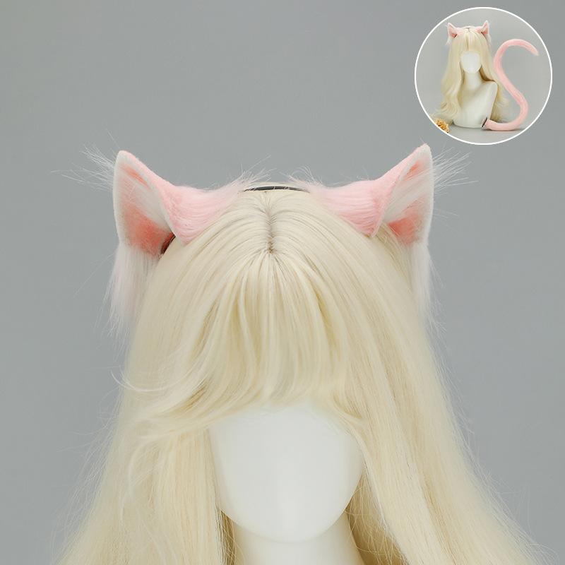 Realistic Cat Ear Headband  Tail Set  Handmade Plush Cosplay Kit for Anime Conventions  Halloween  Furry Costumes