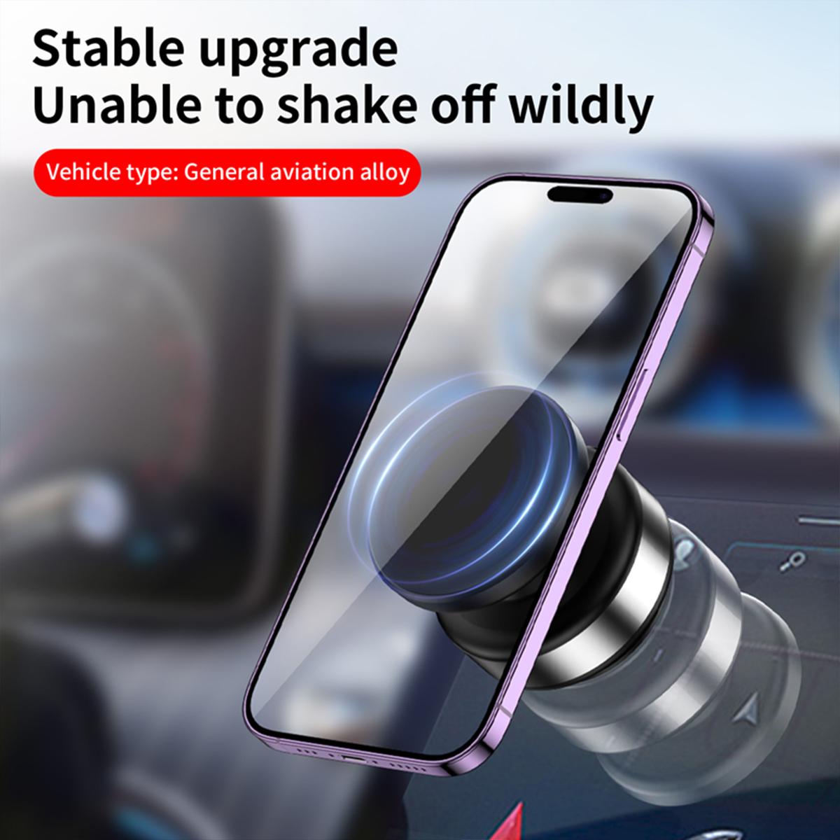 360° Rotatable Magnetic Car Phone Holder, Car Navigation Holder,Vacuum Glass Mirror Adsorption Magnetic Suction Cup Car Phone Mount,Car Mount One-Click Disassembly for Glass, Screens, Wall Tiles, Most Surfaces (Black/Silver), Christmas Gift