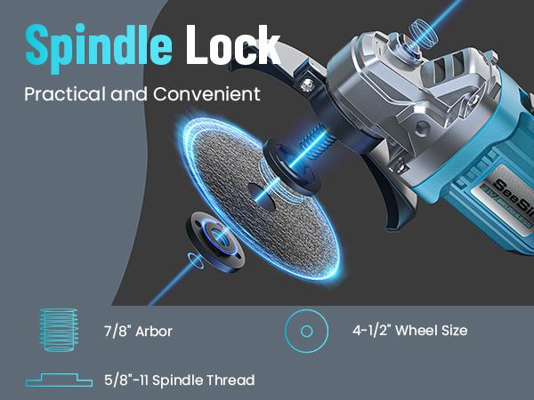 【SEESII】 Cordless Angle Grinder Kit with 2x4.0Ah Batteries, 10000RPM Brushless Electric Metal Grinder w/ 4-1/2" Cutting Wheel, Flap Wheel, and Wool Carving Wheel for Precision Cutting & Grinding