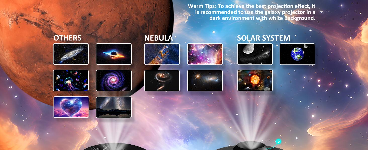 VanSmaGo Meteor Galaxy Projector, 13 in 1 Planetarium Star Projector Realistic Starry Sky Night Light with Solar System Constellation Moon for Kids Adults Bedroom Ceiling Home Theater Living Room Decor