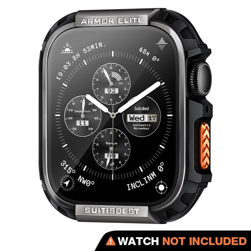 ArmorElite Case for Apple Watch Series 11 10 49mm 46mm 45mm 44mm with Screen Protector, Shockproof Protective Case Cover Bumper for iWatch Series 11 10 9 8 7 6 5 4 SE