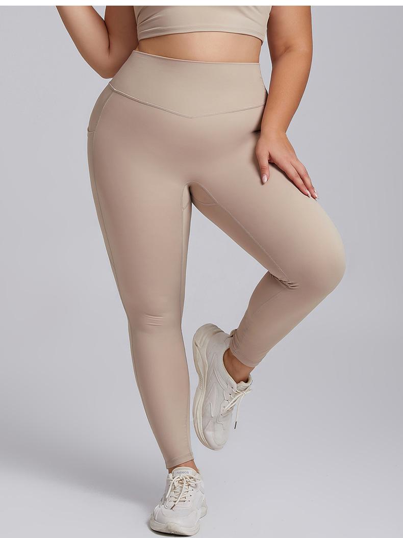 2026 Women's Plus Size 2 Piece Workout Set High Waisted Yoga Leggings with Pockets & Sports Bra