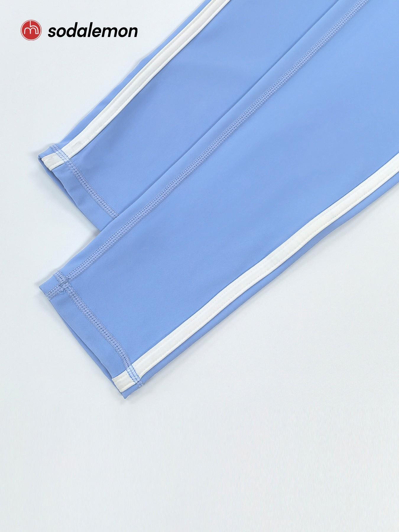 Women's Contrast Binding Crop Cami Top & High-Waist Leggings Set, Casual Sleeveless Top & Skinny Pants Two-Piece Yoga Outfits, Ladies Sportswear Workout Running Clothes for Indoor & Outdoor Wear