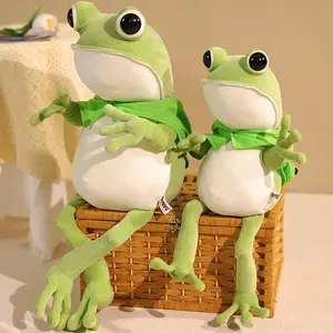 New Cute Frog Plush Toys Soft Pillow Kawaii Soothing Sleeping Leg Clamp Accompany Doll Room Decoration Birthday Holiday Gift