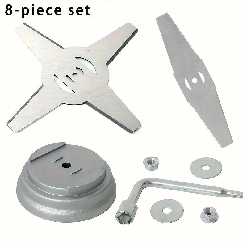 8-Piece Metal Lawn Mower Blades, Cutting Blade, Easy Installation, Quick Replacement, Ideal for DIY Landscaping, No Power Required