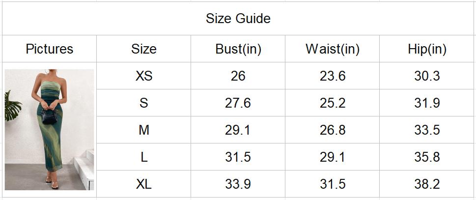 TikTokShopBlackFriday Tie Dye Tube Dress Slit Hem Sleeveless Bodycon Long Dresses