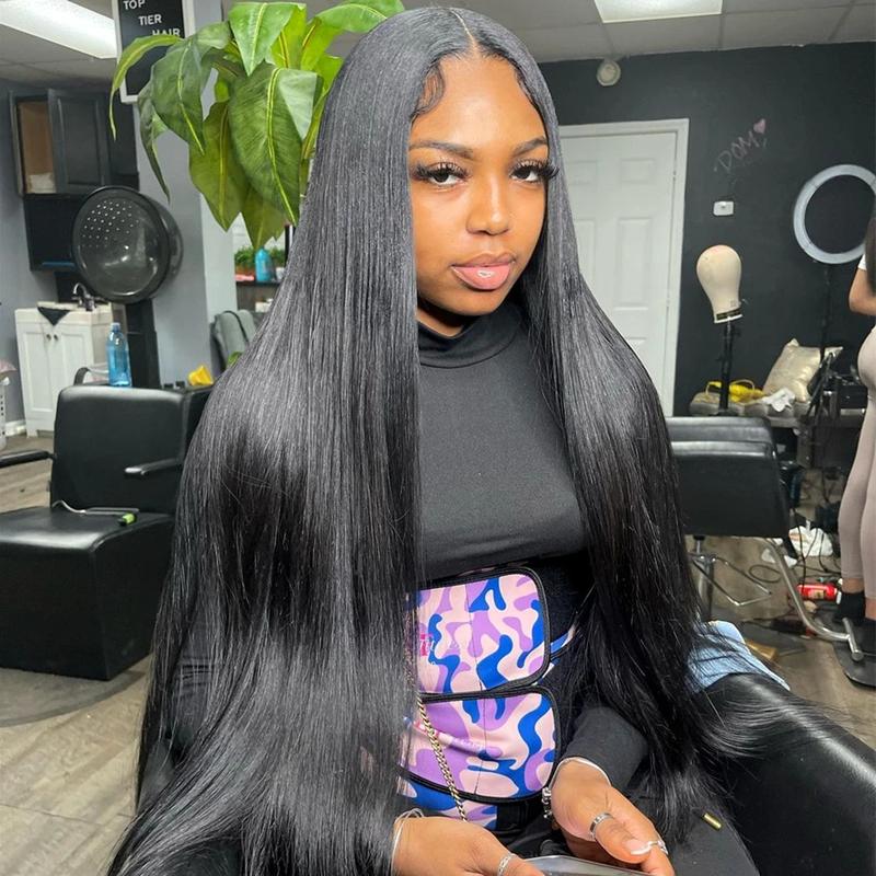 Bling Hair 180 Density Straight Lace Front Wigs Human Hair 13x6 HD Lace 13x4 Transparent Frontal Wigs Pre Plucked For Black Women