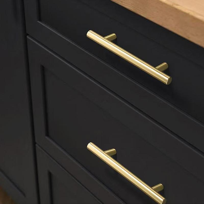 9/18pcs Gold Cabinet Handles, Wardrobe, Drawer, Kitchen Cabinet Handles, Stainless Steel Brushed Plated Handles, Powder Coated, Includes Installation Screws, Eas