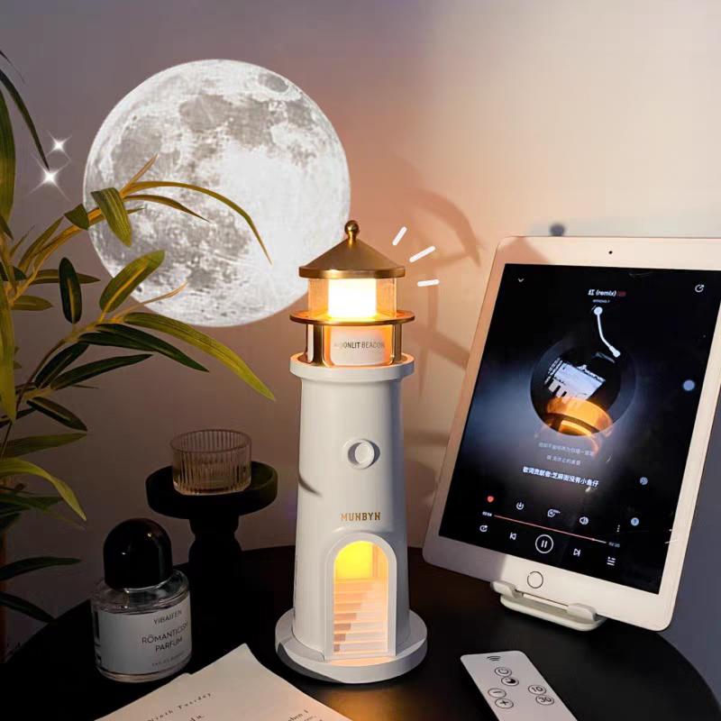 【MUNBYN Moon Lamp Projector Night Light】Wireless Portable Moon Lighthouse Lamp with Remote Control, Moon Light Galaxy Projector Rechargeable LED Aesthetic Table Lamp for Kids, Children 【MUNBYN Moon Lamp Projector Night Light】Wireless Portable Moon Lighthouse Lamp with Remote Control, Moon Light Galaxy Projector Rechargeable LED Aesthetic Table Lamp for Kids, Children