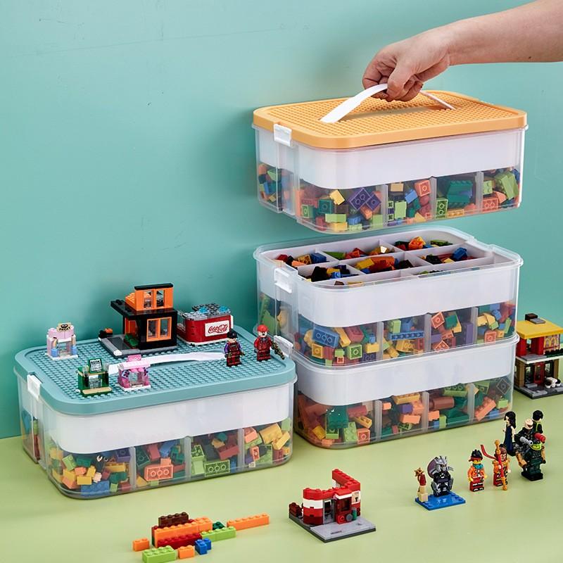 3-Layer Toy Storage Box, Plastic Organizer Bin, Home Organizer, Lego Brick Stackable Container, Game Room Storage Box, Fits Lego, Board Games, Mini Figures