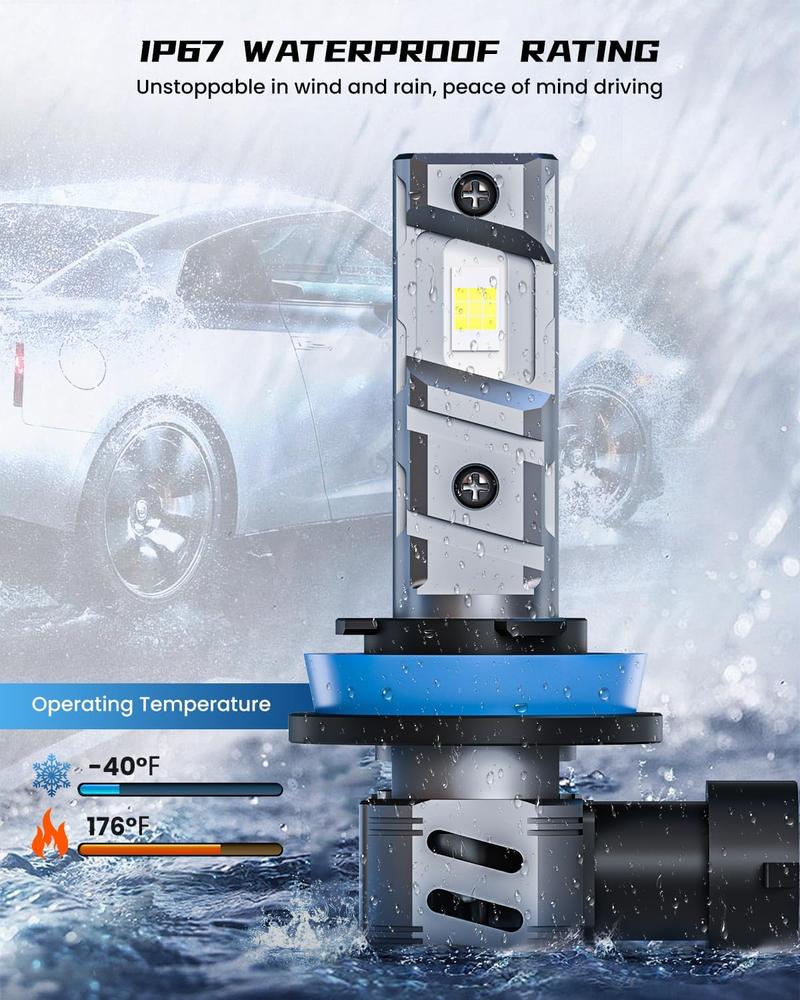 [One-year warranty service provided] FRANXI 9005/HB3/9006/HB4/H11/H9/H8/H7 White LED Headlight Kit High/Low Beam Bulbs Super Bright 6000K 32000LM 【Check the image to confirm your model】