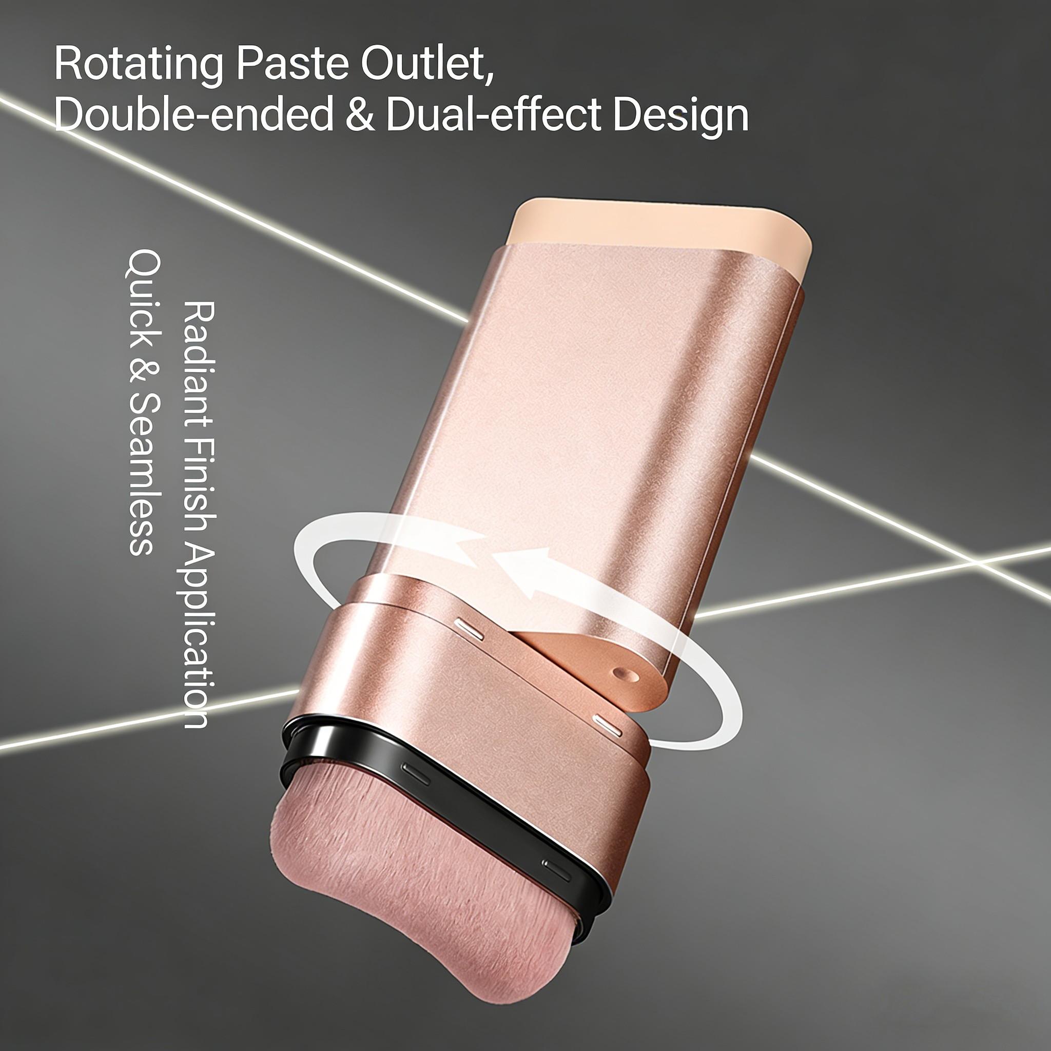 Luminous Dual-Ended Moisturizing Concealer Foundation Stick with Brushes Complimentary Puff 24H Long-Lasting Waterproof Sweatproof One-Swipe Even Flawless Base Clear Radiant Skin Foundation Stick