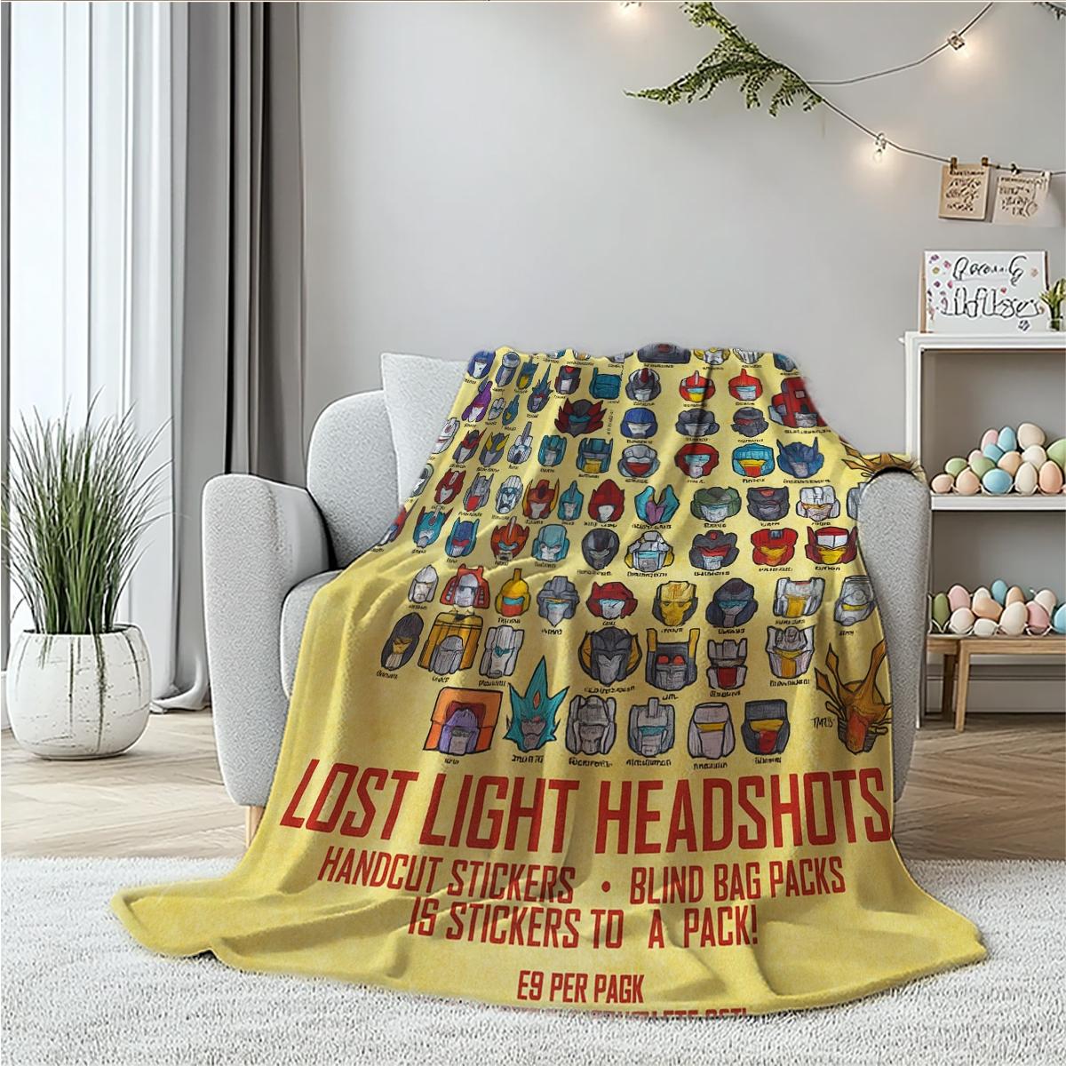 Transformers Lost Light Headset Vintage Plush Blanket, Soft Warm Multifunctional for Sofa Bed Car Office Camping, All-Season Gift