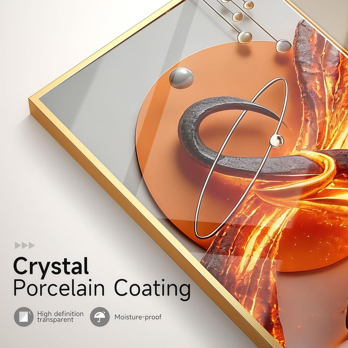 3 Counts Aluminum Alloy Framed Painting, Abstract Lava Flame Sculpture Pictures, Home Decoration For Living Room, Bedroom, Office, Restaurant, Hallway Wall Decor, Odorless Print Artwork, Luxury Perfect Gift For Friends And Family