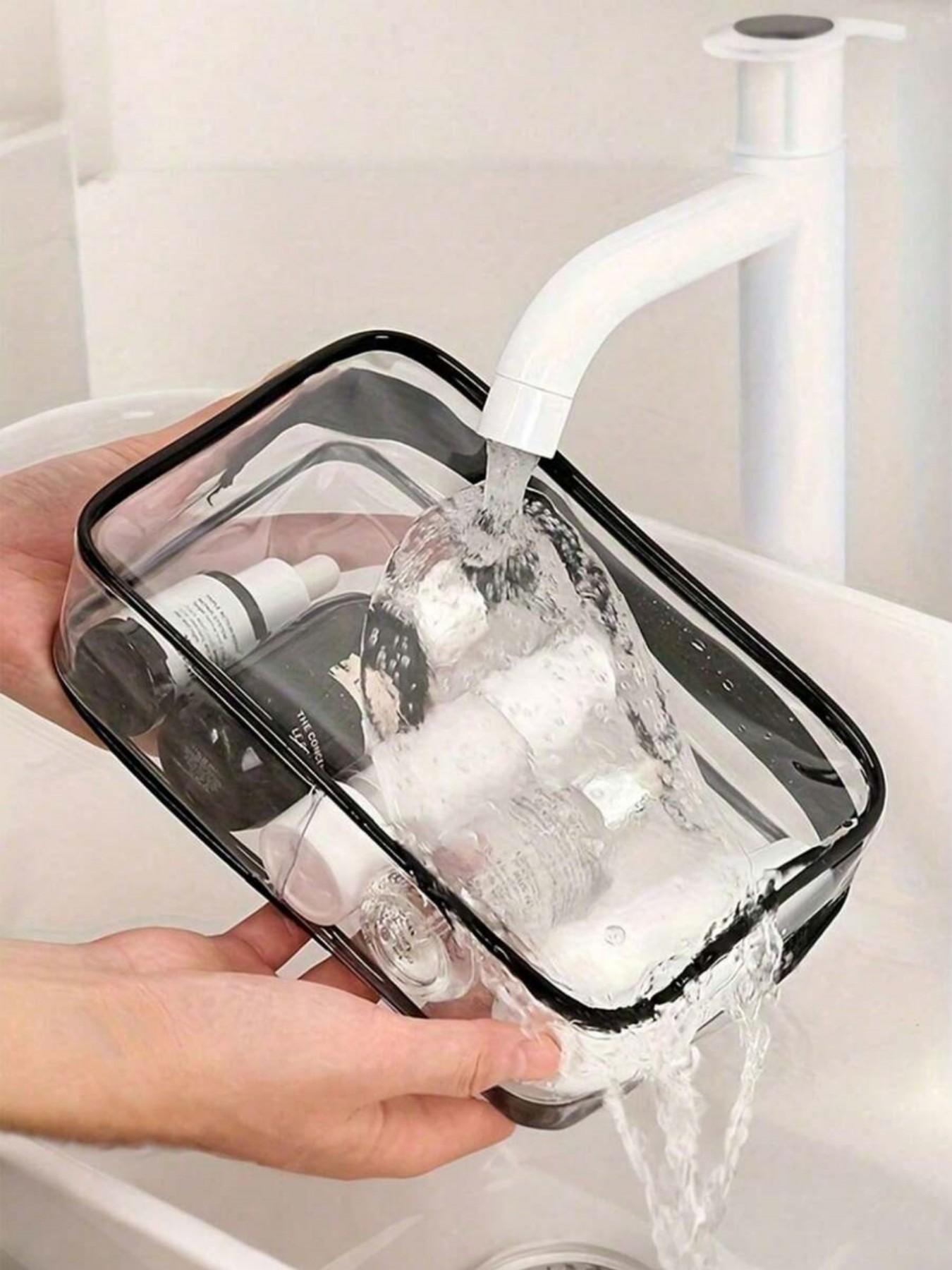 PVC Travel Organizer Pouch, Lightweight Fade-Resistant Cosmetics Bag, Portable Makeup Case, Easy-To-Clean Smart Storage Pouch