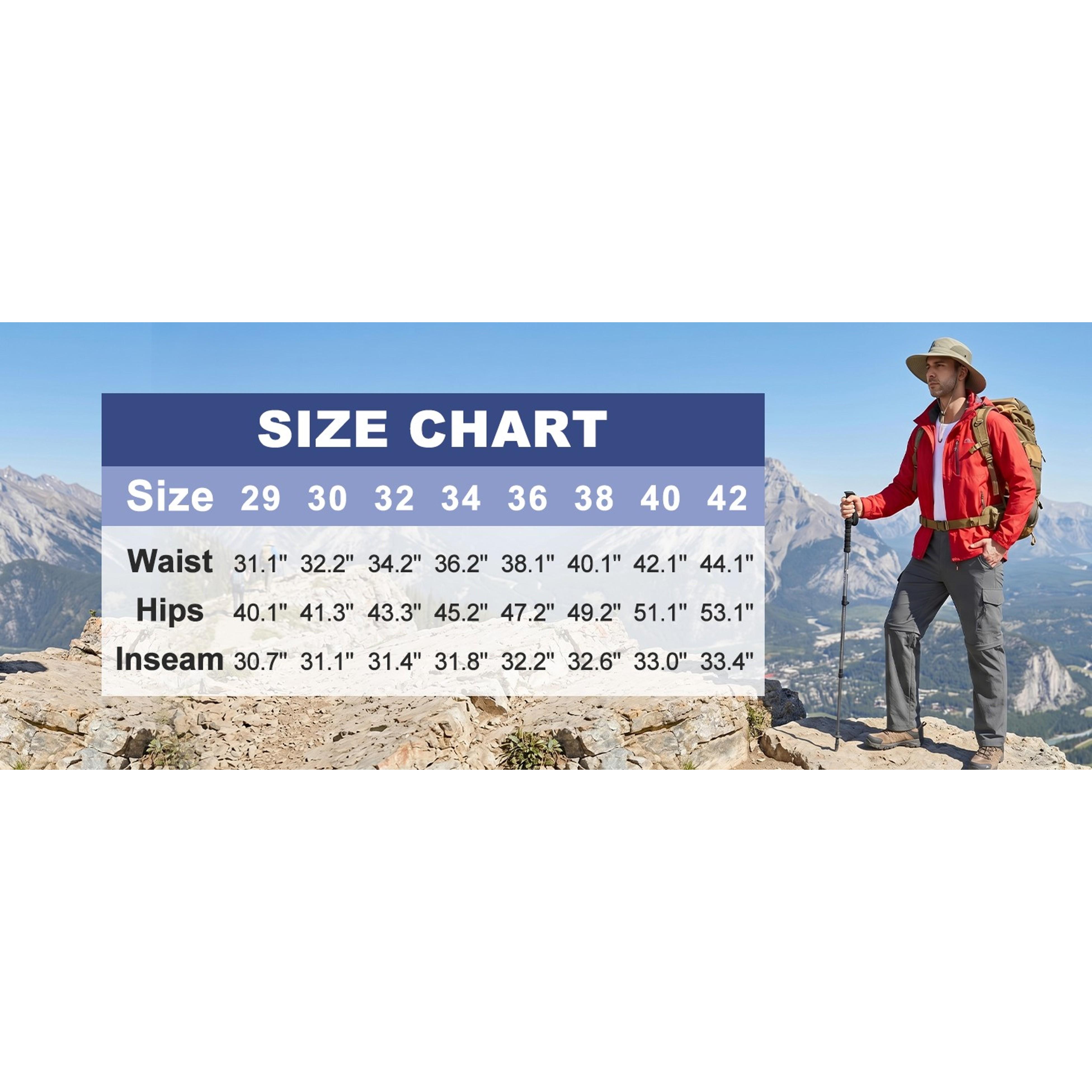 Boy Scout Pants Hiking Mens Convertible Zip Off Safari Fishing Outdoor Cargo Quick Dry Lightweight Breathable Stretchy UPF 50 Water Resistant Camping Travel Backpacking Hunting
