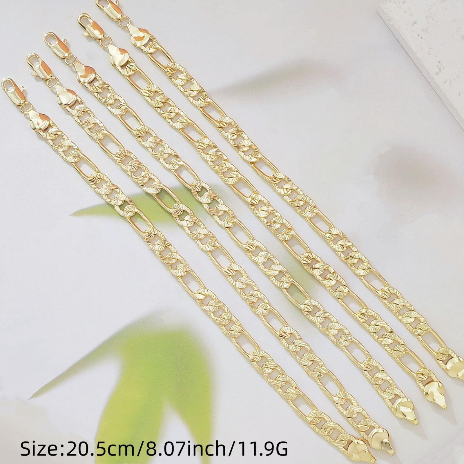 Women's Dainty Gold-Plated Diamond-Cut Figaro Chain Bracelet, Adjustable Stacked Bracelets for Everyday Sports & Outdoor Camping Hiking Hammock Use