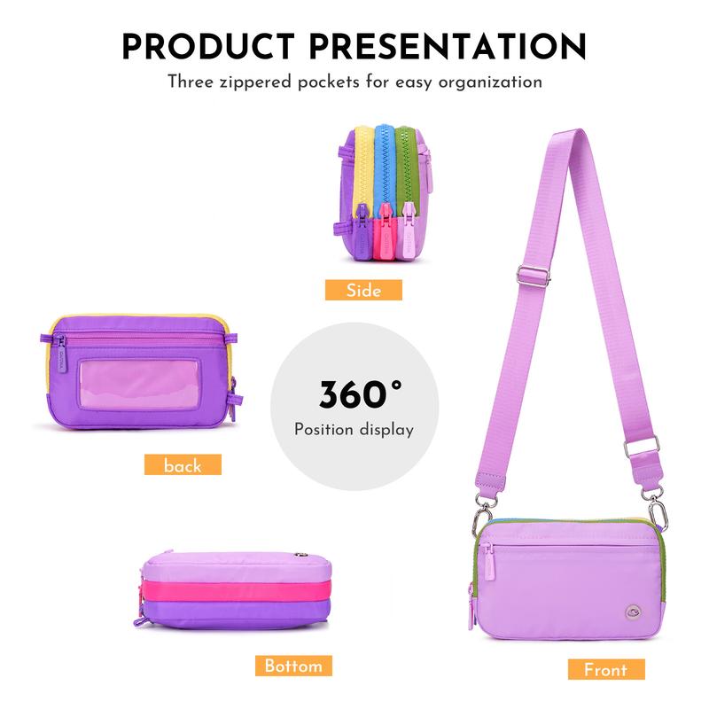 CN6051 Three-Layer Contrast Color Multifunctional ChestBag Polyester Material Waterproof Waist Bag lightweight commuter HandbagTikTokShopHolidayHau