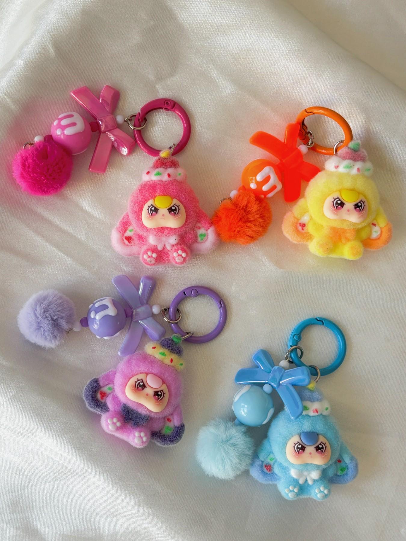 Plush Cartoon Keychain Charm, Cute Plush Toy Pendant, Friendship Gift, Adorable Plush Accessory, Perfect for Friends and Family