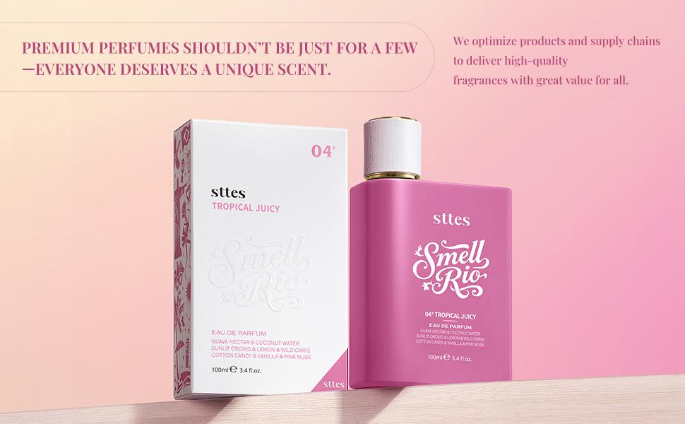 New Sttes Perfume 04# (Original Tropical Juicy) – Eau de Parfum for Women – Richer Scent, Longer Lasting – Guava Nectar, Vanilla, Cotton Candy – Perfumes & Fragrances (100ml / 3.4 fl oz)