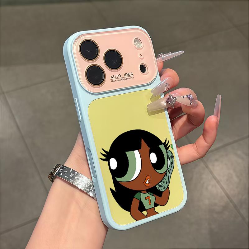 Silicone Shockproof Protective Phone Case for iPhone Series (13-17 Pro Max), Multi-Model Cool Black Skin Green Eyes Blossom Design, Full Coverage with Camera Shield, Ideal Gift