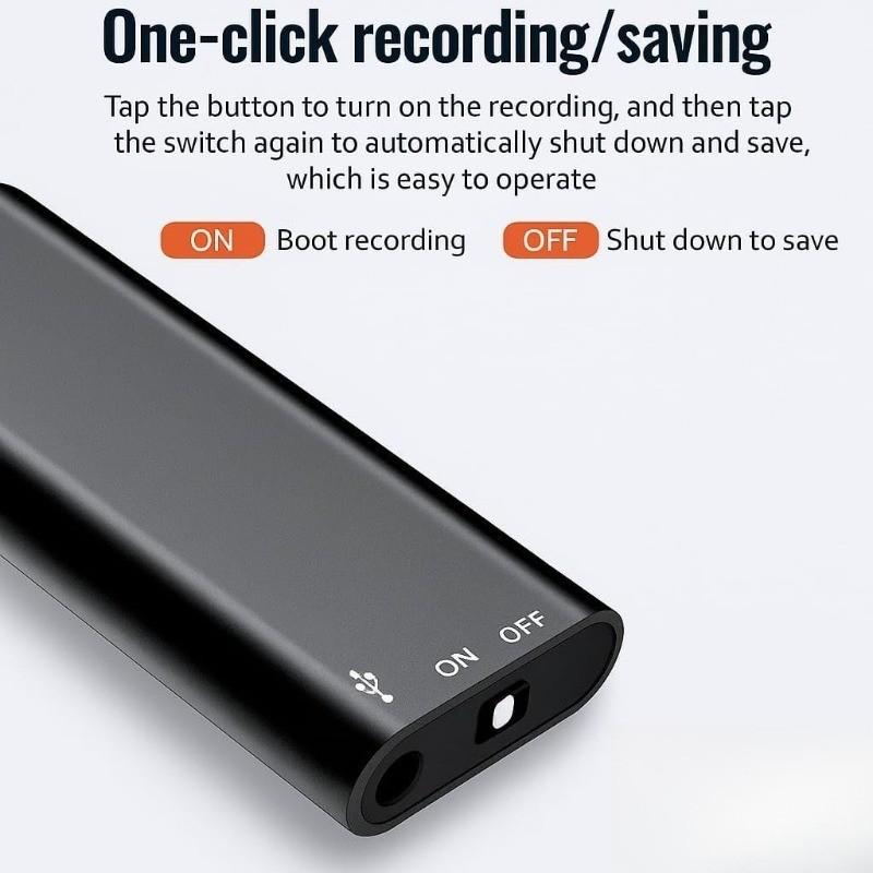 Professional Voice-Activated Digital Recorder, 8GB HD Noise-Canceling Mp3 Player, Ultra-Thin Portable Microphone for Business Meetings