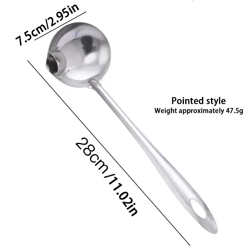 Stainless Steel Oil Separator Spoon, Hot Pot Filter Spoon, Soup Oil Divider, Leak Proof Spoon, Kitchen Tool for Home Use