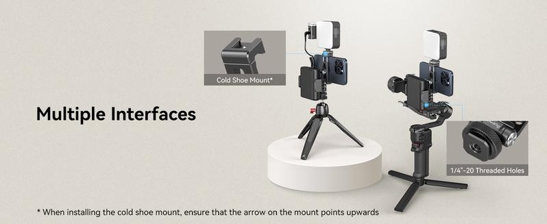 SmallRig Metal phone holder with Cold Shoe Mount, Universal Cell Phone Mount Adapter Support Free Adjustment Joints,Phone Tripod Mount for iphone17 Pro/MAX, for Samsung Galaxy and Other Phones 4382 Electronics Accessories Smartphone