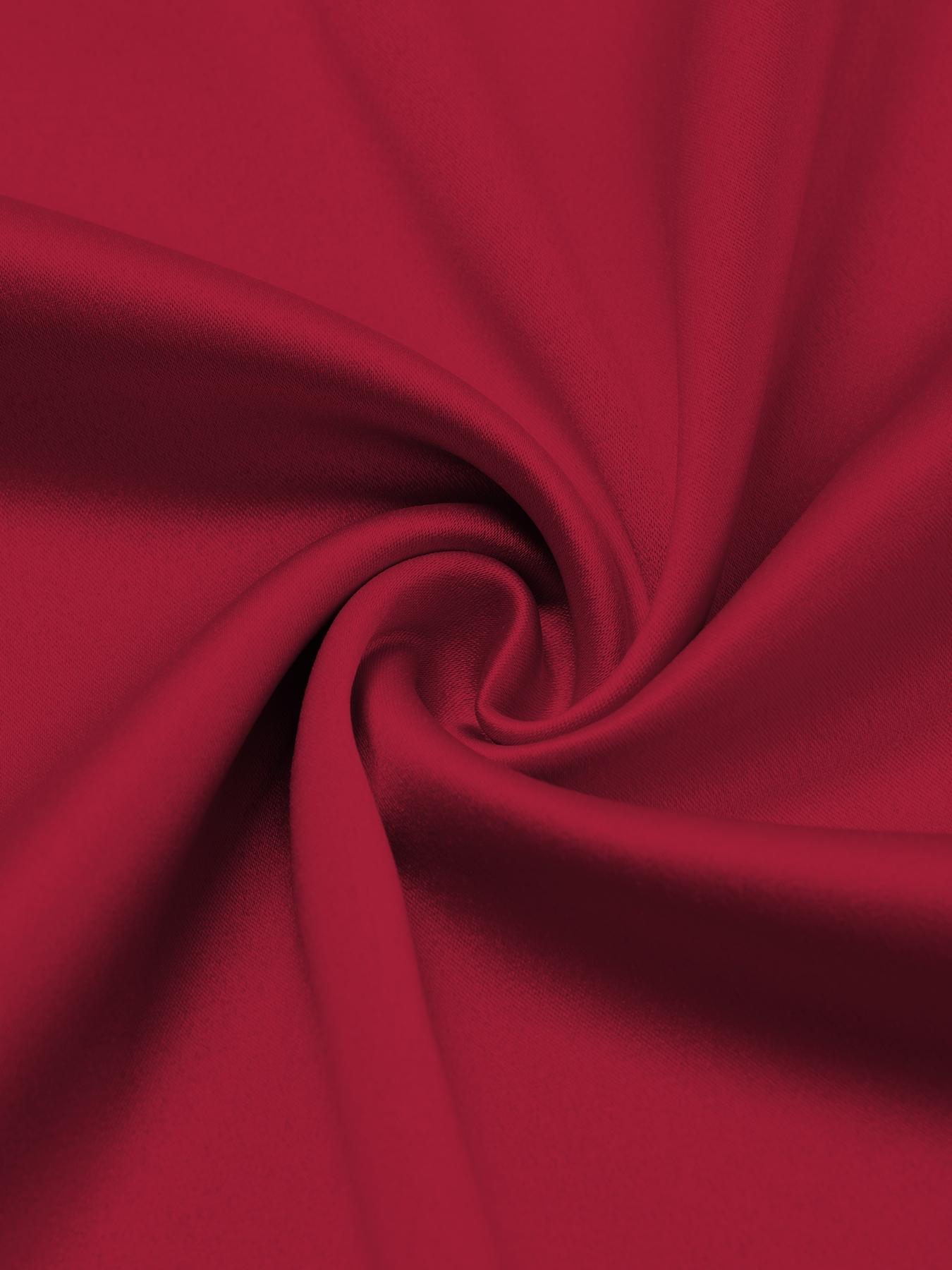 Plus-size Christmas Women's Vlothing Women's Elegant Plain Satin Dress, Round Neck Long Sleeve Bodycon High Waist Maxi Gown, Fall Fashion Plus Size Evening Wear