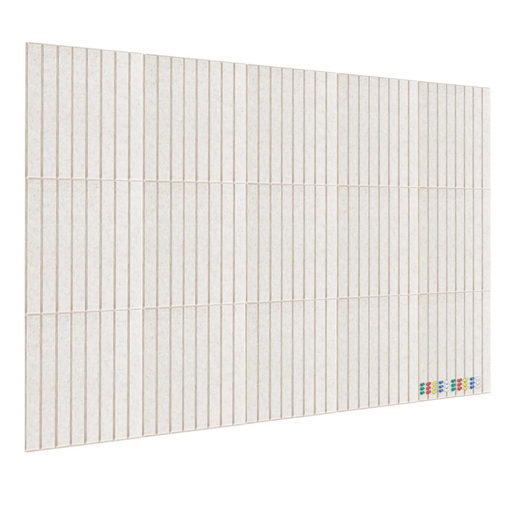 59" x 36" Large Bulletin Board for Walls, 15-Pack Felt Wall Tiles Cork Board Alternative with 30 Pushpins, Decorative Wall Photo Pinboard for Office, Home, School, Multiple Colors