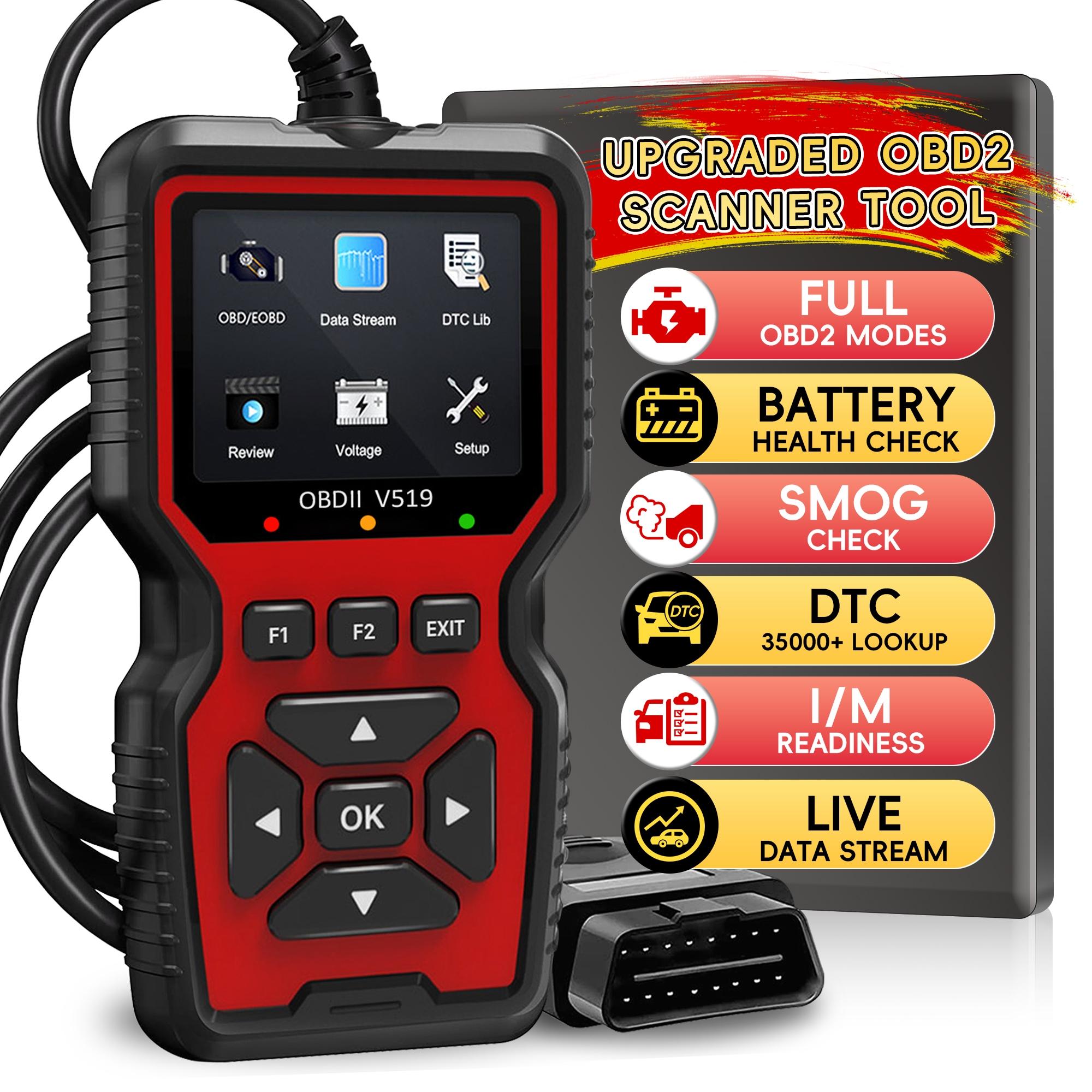Enhanced Obd2 Scanner Diagnostic Tool, Automotive Scan Tool, Engine Code Reader Reset, Smoke Test, Clear Codes, Real-Time Data, for All Obdii/eobd Vehicles