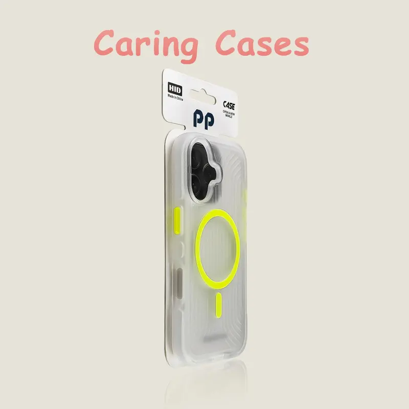 Magnetic Glow Effect Phone Protect Cover with Phone Wrist Strap - Shockproof Case for iPhone 17 Pro Max, Compatible with iPhone 16,15,14,13,12