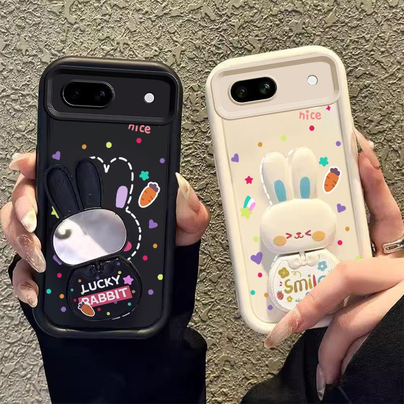 1 Piece Durable Pixel 8APhone Cases Comfortable feel Beautiful rabbit with bracket Pattern Case Suitable For Google Pixel 8A Featuring Shockproof In Fashion
