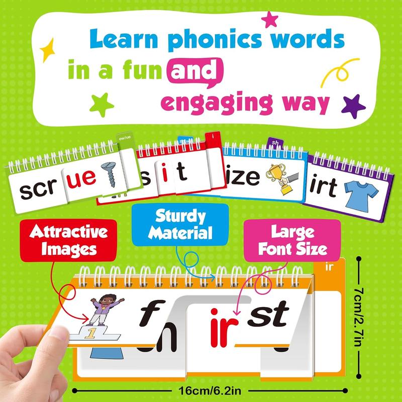 40 Phonics Word Family Build Book, Read and Rhyme Flip Book,Phonics Flash Cards, Learn to Read Phonics Games, Sight Word Flash Cards for Learning Activities 40 Phonics Word Family Build Book, Read and Rhyme Flip Book,Phonics Flash Cards, Learn to Read Phonics Games, Sight Word Flash Cards for Learning Activities