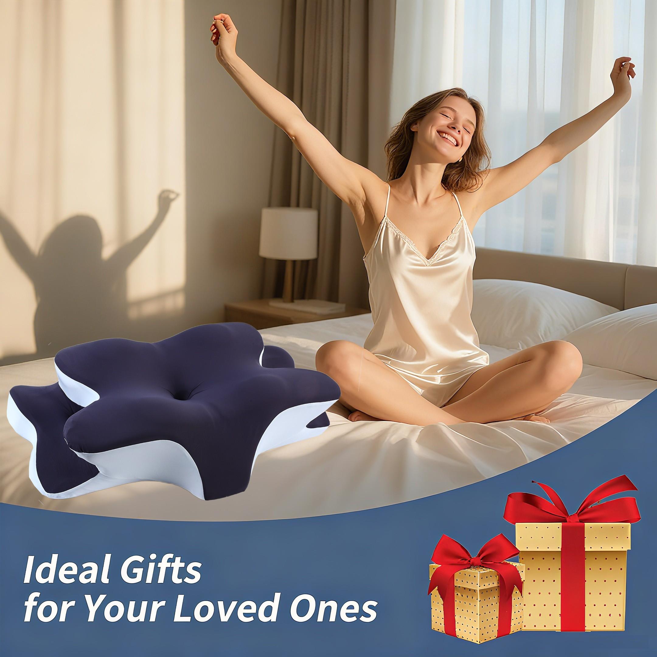 Double-Sided Neck Pillow Unscented Memory Foam Pillow with Cooling Cover Zoned Design for Deep Sleepers Contoured Pillow with Extra-Large Armrest for Side Sleep Stomach Sleeping and Back Sleepers