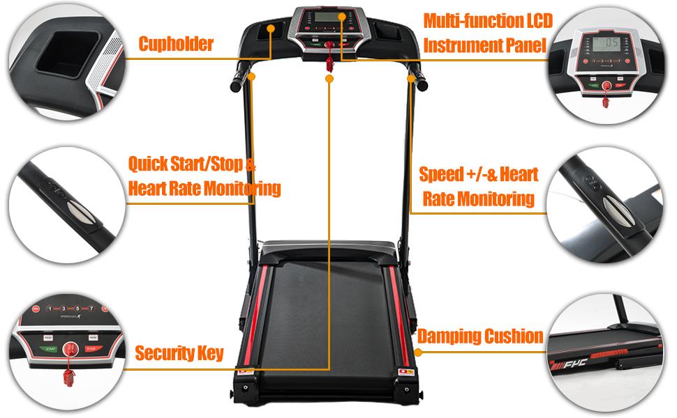 LIVIVOX 3.5HP Portable Folding Treadmill with Incline 330LBS Weight Capacity，8.5MPH, LED Display Easy Foldable Home Gym Machine for Apartments & Home Use Walking Pad Jogging Equipment， home gym equipment,10% incline walking pad treadmill