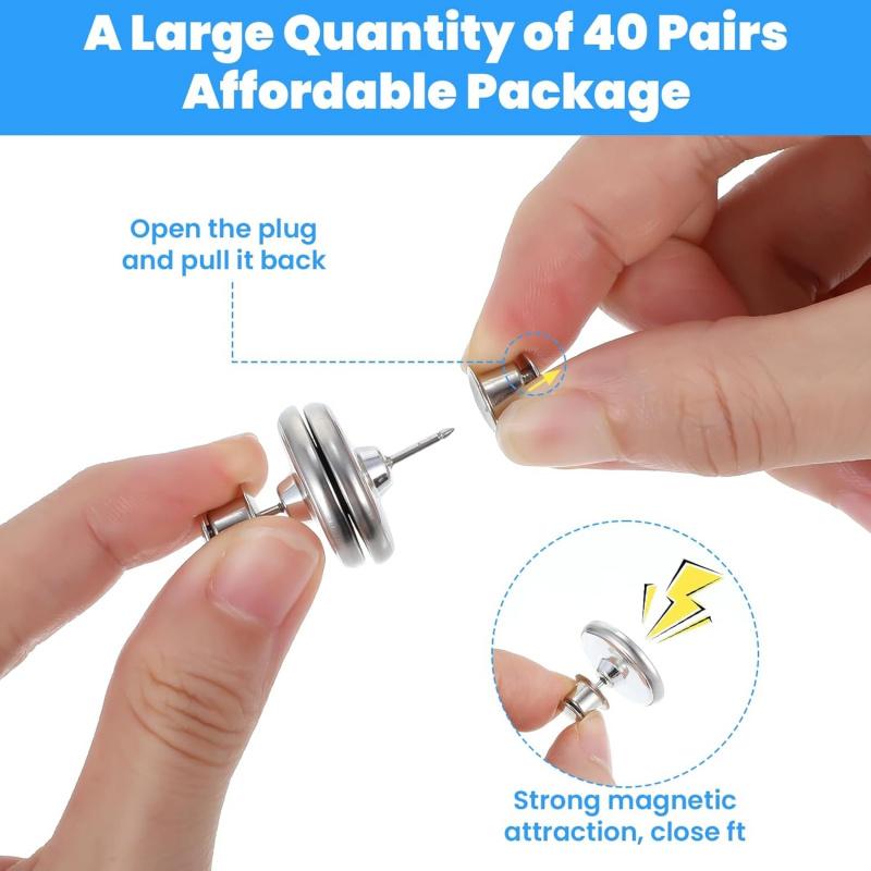 8 pairs Magnetic Curtain Clips, Light Blocking Curtain Magnets to Keep Curtains Closed, for Bedroom Home Office Draperies