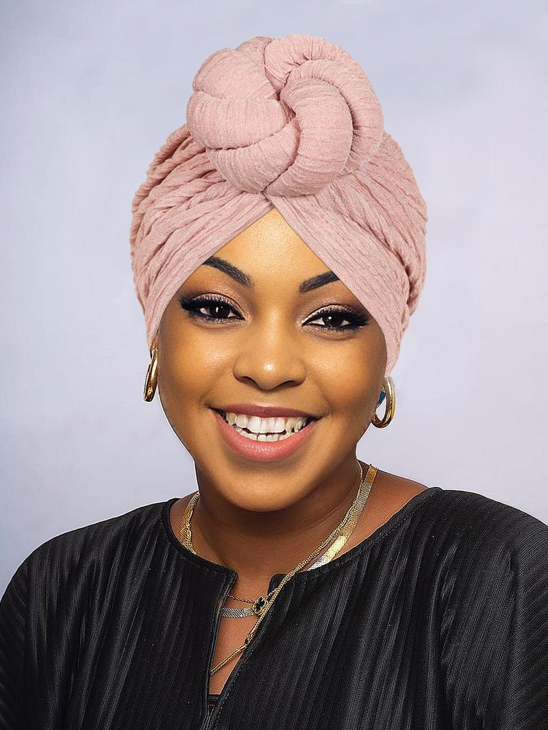 Women's Elegant Solid Color Flower Decor Twists Turban Hat, Casual Trendy Head Wrap, Fashionable Clothes Accessories for Daily Use, Head Scarf, Turban Hijab