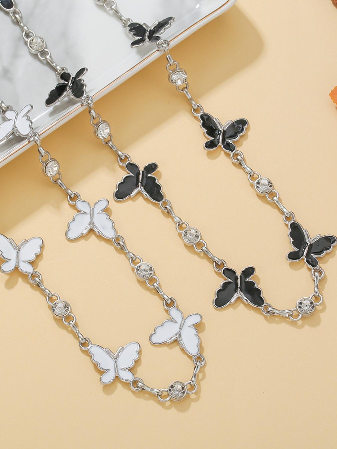 Sweet Cool Girl Butterfly Metal Chain Waist Belt, Fashion Minimalist Style, Unique Design Accessory, Cute Belt