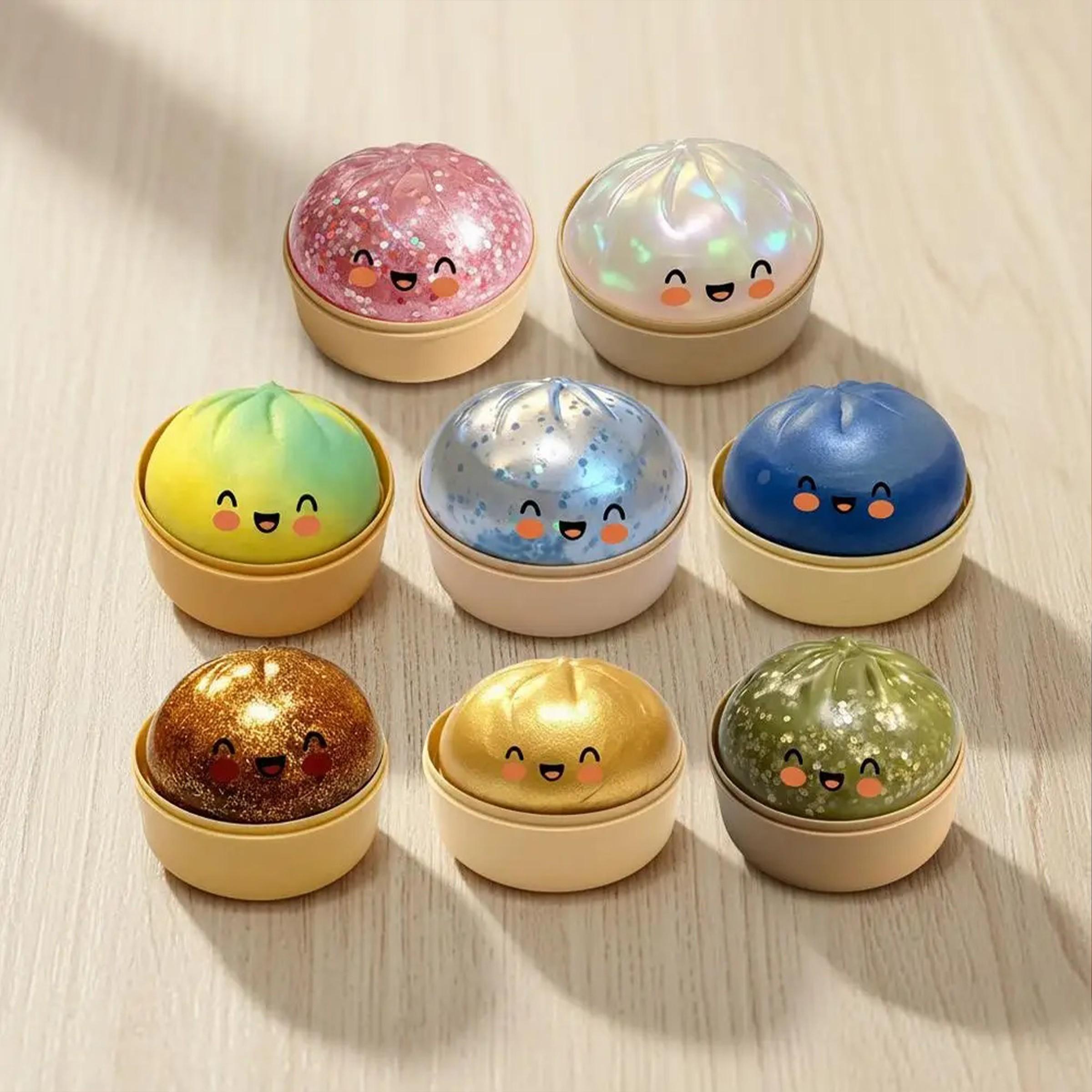 Realistic bun stress-relieving toy cute char siu bao stress-relieving toy set creative cartoon bun squeeze toy gift