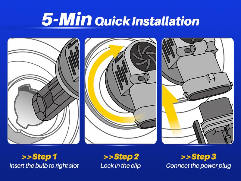 AUTOONE 9005/9006/H4/H7/H13/9012 LED Headlight Bulb, Upgraded High Lumen, 1:1 Mini Size, Plug-and-Play, 2 PCS