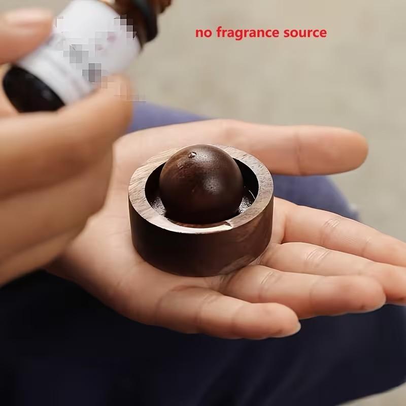 Creative Round Ball Scent Diffuser, Walnut Wood Essential Oil Diffuser, Aromatherapy Diffusers, Natural Fragrance Dispenser, Ideal Gift for Home, Car, Bathroom Decor, Aromatizer